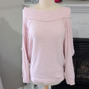 We The Free Soft Pink Off-Shoulder Sweater Size Small
